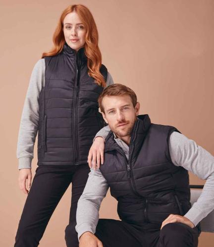 Henbury Unisex Padded Gilet - BLK - XS